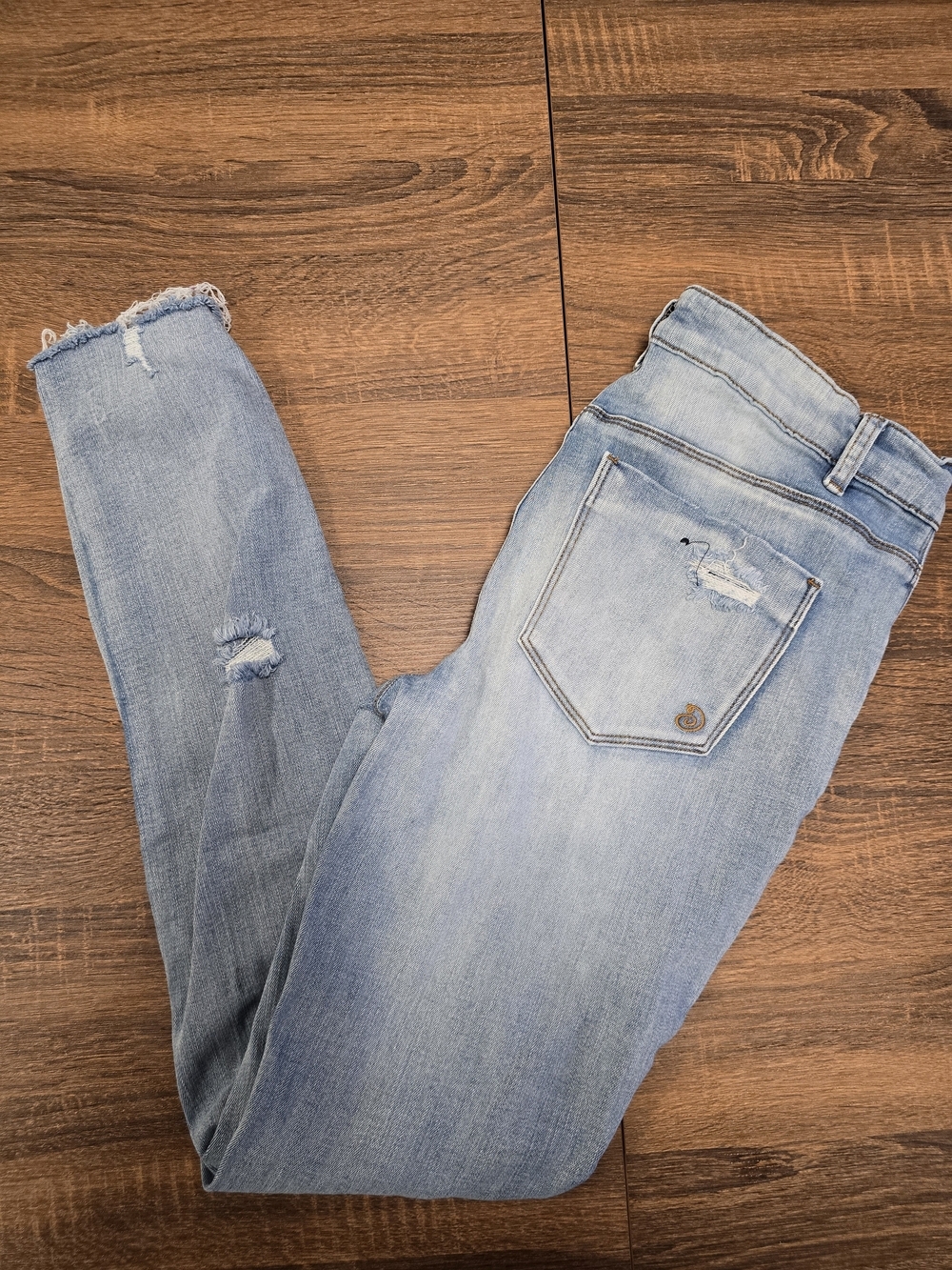 Indigo Rein Women's Size 9 W28 L27 High Rise Button Fly Distressed Skinny Jeans